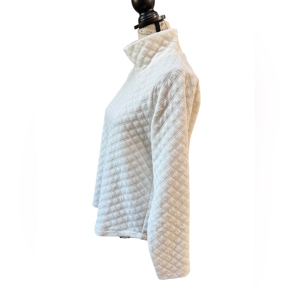 J. Crew Quilted Mockneck Pullover Women’s Small Ivory Top - Picture 4 of 10